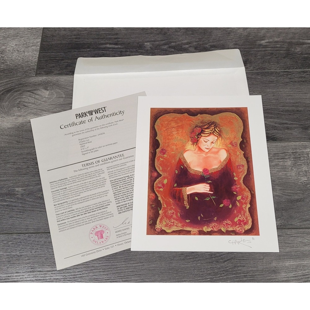 Park West Seriolithograph Print: Mythical Rose by Charles Lee 9 3/8" x 7"